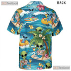 Tropical Alien Hawaiian Shirt - Unisex Funny Surfing Beach Vacation Tee