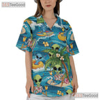 Tropical Alien Hawaiian Shirt - Unisex Funny Surfing Beach Vacation Tee