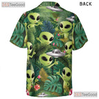 Tropical Alien UFO Hawaiian Shirt - Women's Sci-Fi Beach Aesthetic Tee
