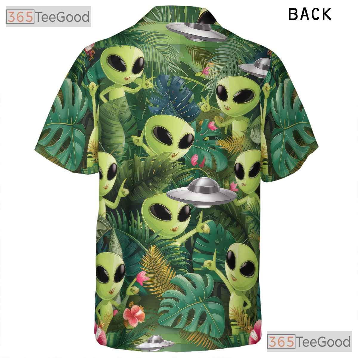 Tropical Alien UFO Hawaiian Shirt - Women's Sci-Fi Beach Aesthetic Tee