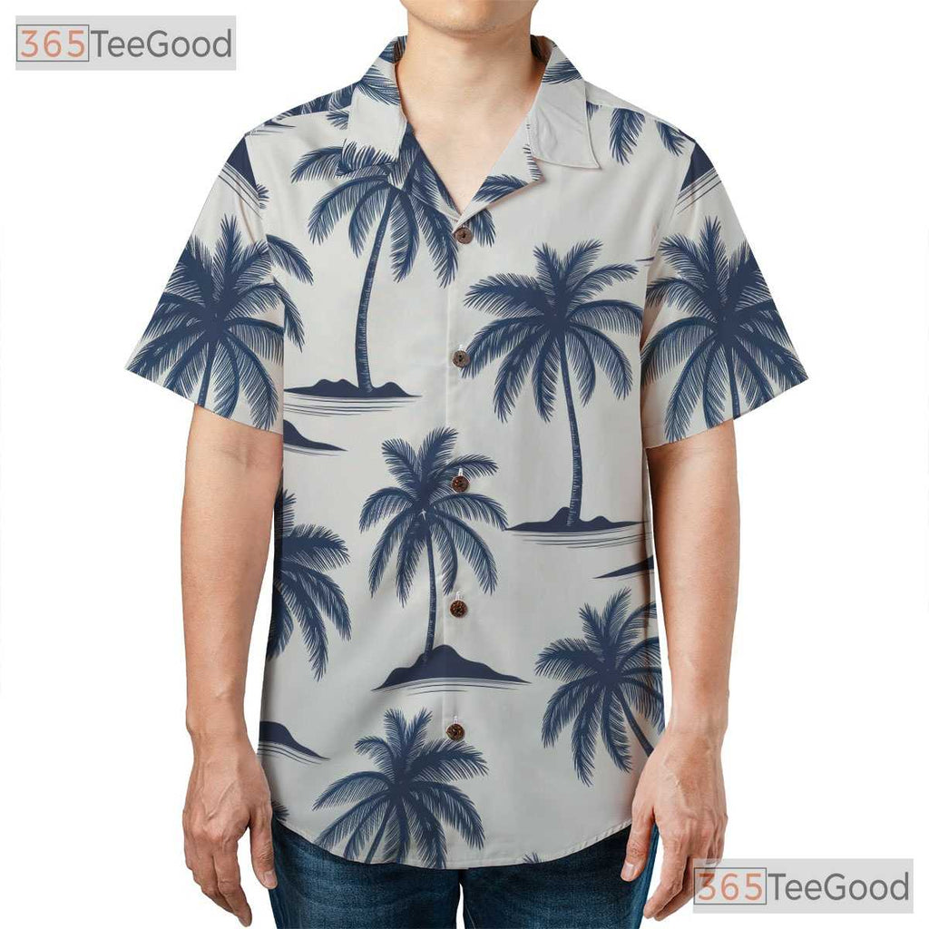 Tropical Aloha Palm Tree Hawaiian Shirt- Unisex Island Beach Seamless Vacation