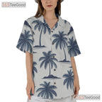 Tropical Aloha Palm Tree Hawaiian Shirt- Unisex Island Beach Seamless Vacation