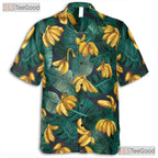 Tropical Banana Green Leaves Aloha Print Hawaiian Tee Unisex Summer Outfit Top