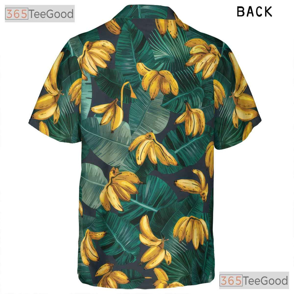 Tropical Banana Green Leaves Aloha Print Hawaiian Tee Unisex Summer Outfit Top