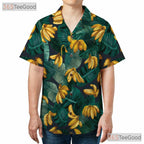 Tropical Banana Green Leaves Aloha Print Hawaiian Tee Unisex Summer Outfit Top
