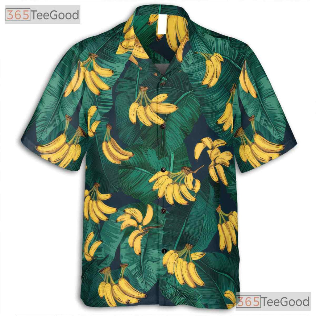 Tropical Banana Leaf Summer Beach Outfit Hawaiian Shirt Men Women Vacation Top
