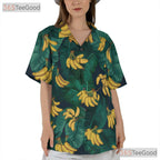 Tropical Banana Leaf Summer Beach Outfit Hawaiian Shirt Men Women Vacation Top