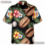 Tropical Baseball Print Hawaiian Tee- Unisex Summer Sports Palm Floral Top