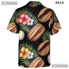 Tropical Baseball Print Hawaiian Tee- Unisex Summer Sports Palm Floral Top