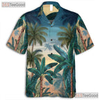 Tropical Beach Palm Tree Sunset Hawaiian Shirt - Unisex Summer Look Tee