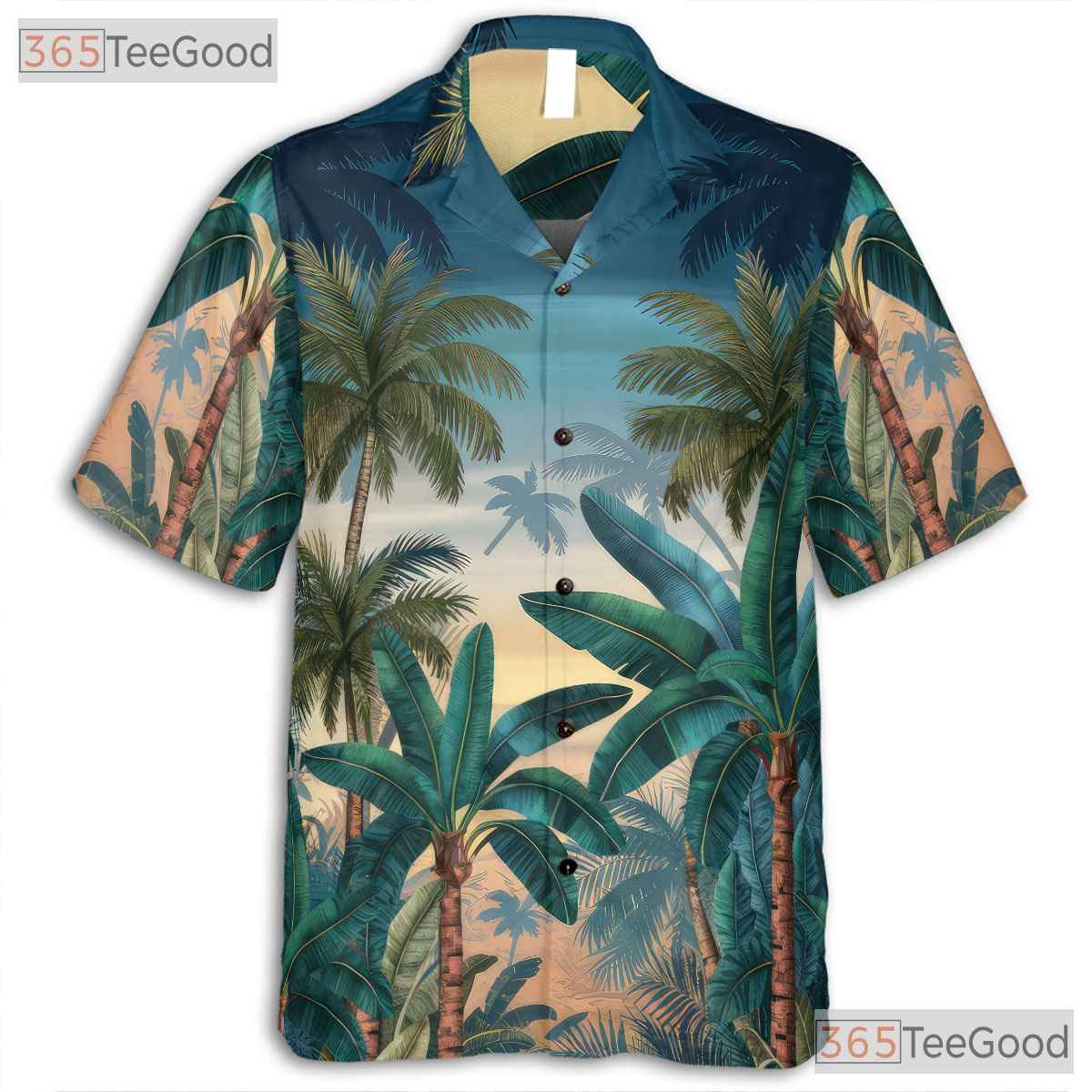 Tropical Beach Palm Tree Sunset Hawaiian Shirt - Unisex Summer Look Tee