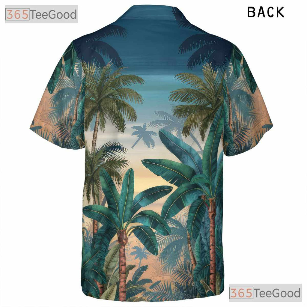 Tropical Beach Palm Tree Sunset Hawaiian Shirt - Unisex Summer Look Tee