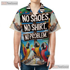 Tropical Beach Parrot Hawaiian Shirt- Unisex Relaxed Casual Vacation Apparel