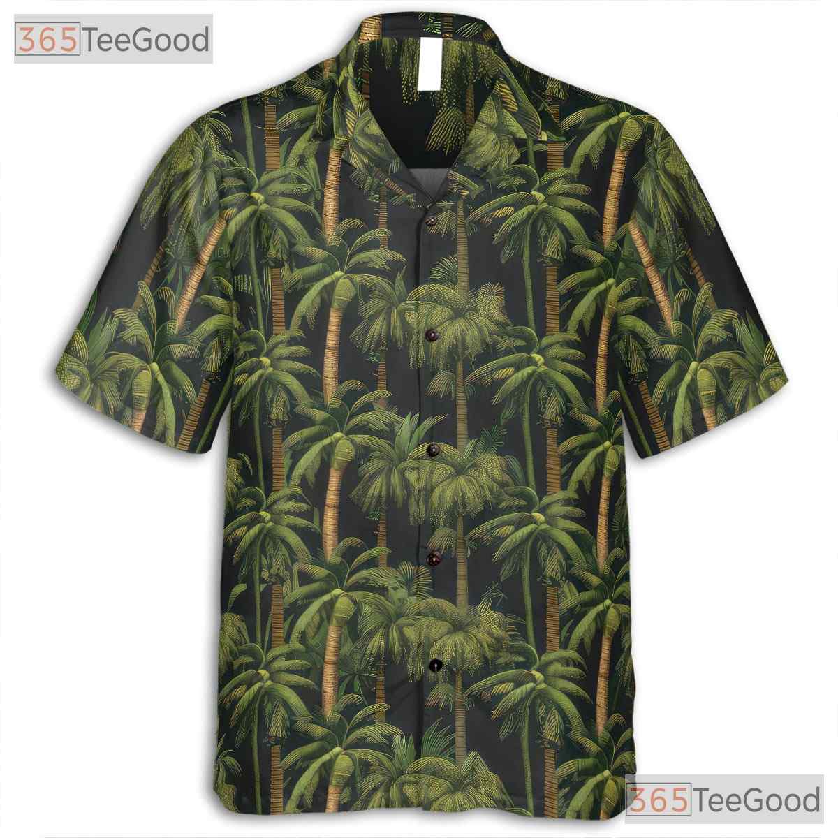 Tropical Black Palm Tree Aloha Beach Hawaiian Tee Unisex Summer Vacation Outfit