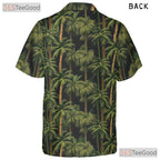Tropical Black Palm Tree Aloha Beach Hawaiian Tee Unisex Summer Vacation Outfit