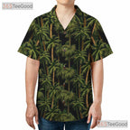 Tropical Black Palm Tree Aloha Beach Hawaiian Tee Unisex Summer Vacation Outfit