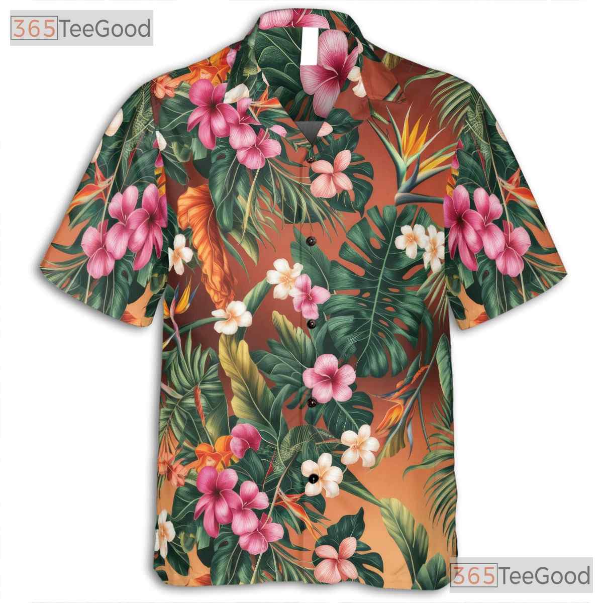 Tropical Blue Plumeria Hawaiian Shirt- Unisex Floral Aloha Beach Vacation Top