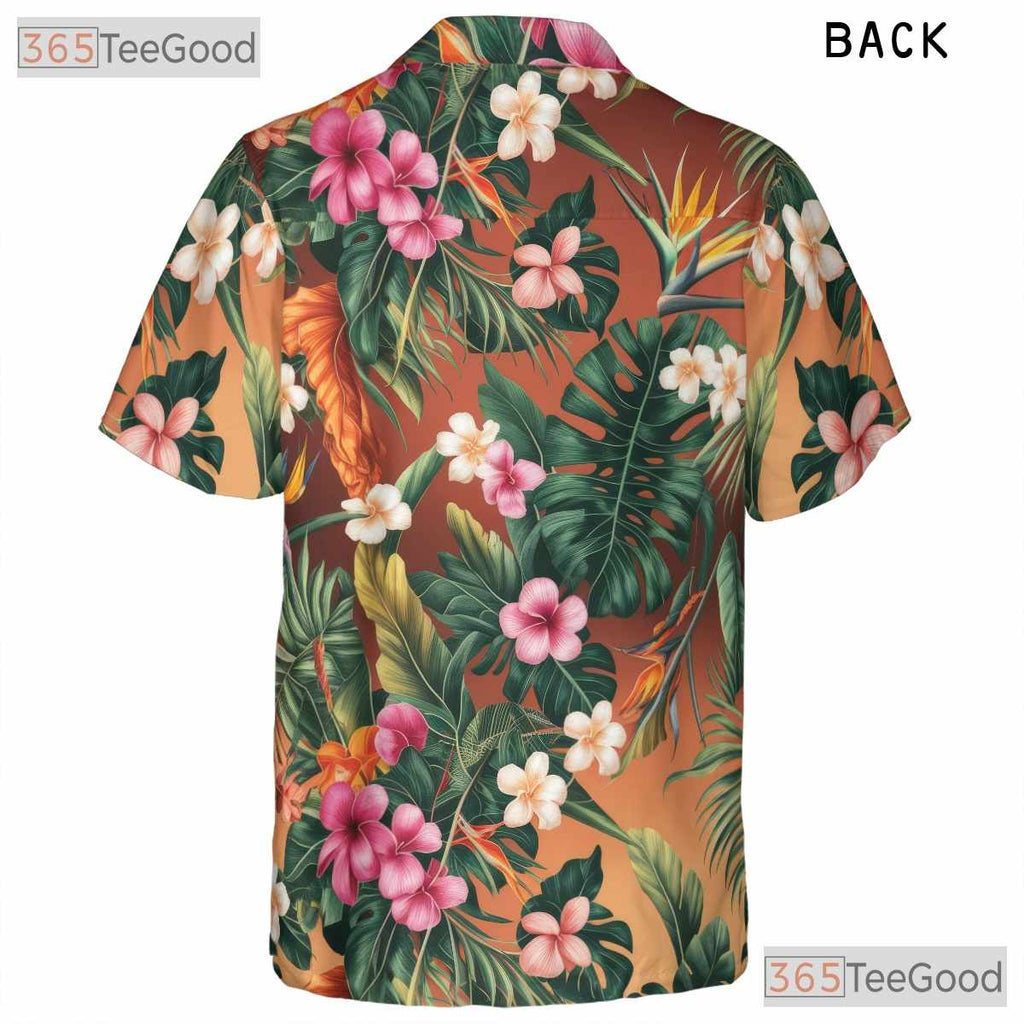 Tropical Blue Plumeria Hawaiian Shirt- Unisex Floral Aloha Beach Vacation Top