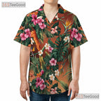 Tropical Blue Plumeria Hawaiian Shirt- Unisex Floral Aloha Beach Vacation Top