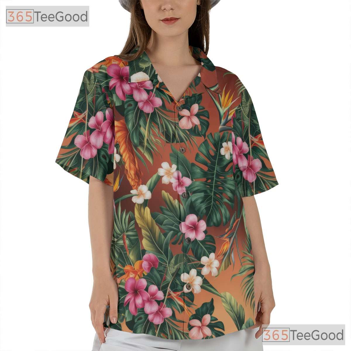 Tropical Blue Plumeria Hawaiian Shirt- Unisex Floral Aloha Beach Vacation Top