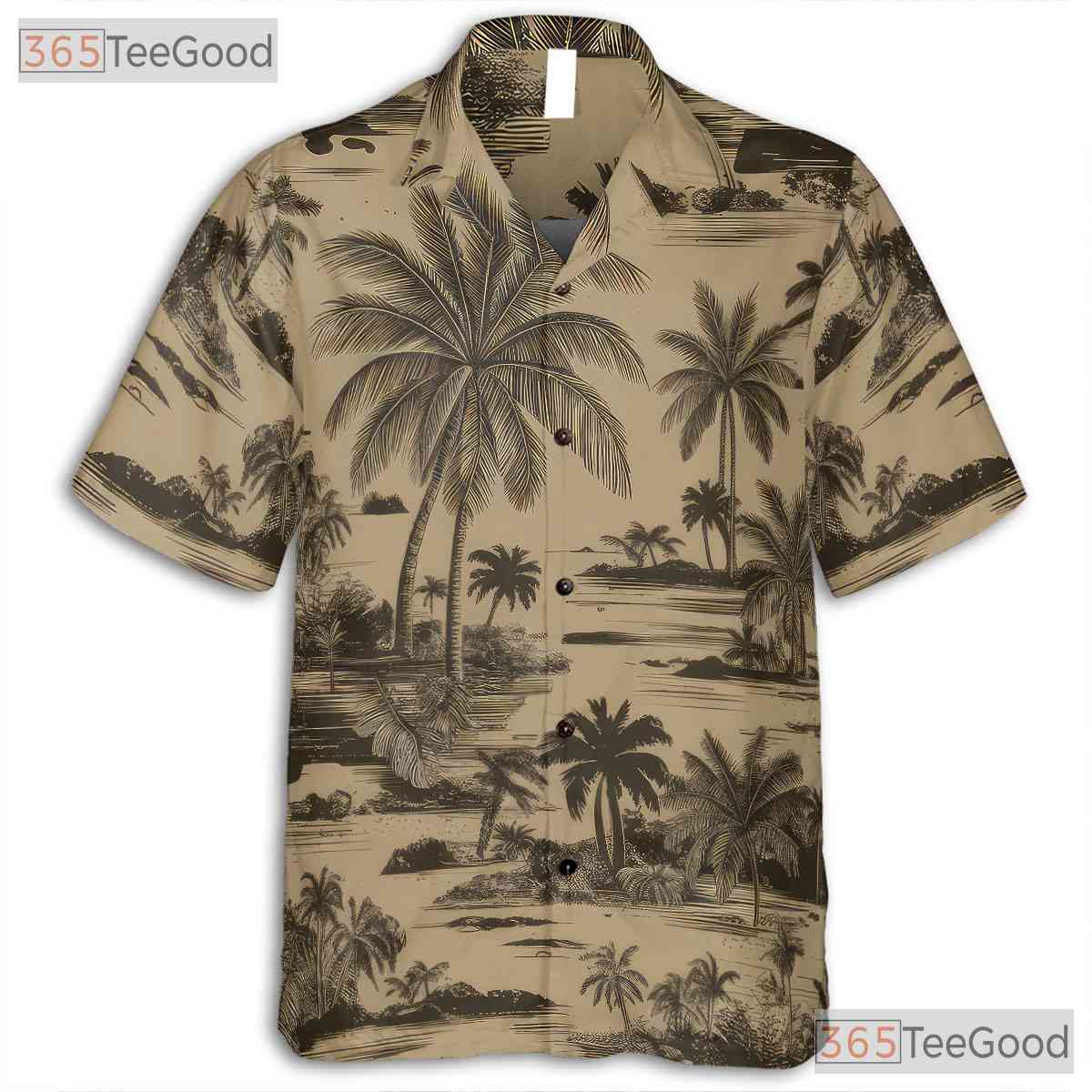 Tropical Camo Palm Tree Hawaiian Shirt for Men Women Summer Vacation Beach Wear