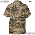 Tropical Camo Palm Tree Hawaiian Shirt for Men Women Summer Vacation Beach Wear