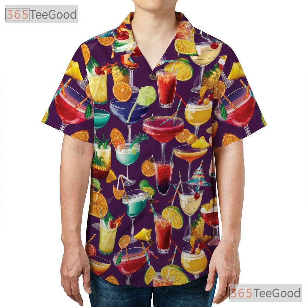 Tropical Cocktail Summer Beach Party Aloha Vacation Hawaiian Tee Unisex Top
