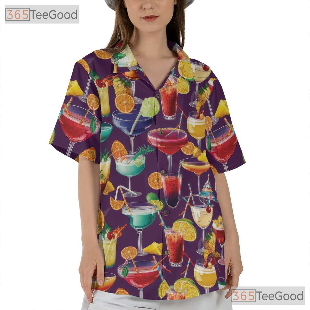Tropical Cocktail Summer Beach Party Aloha Vacation Hawaiian Tee Unisex Top