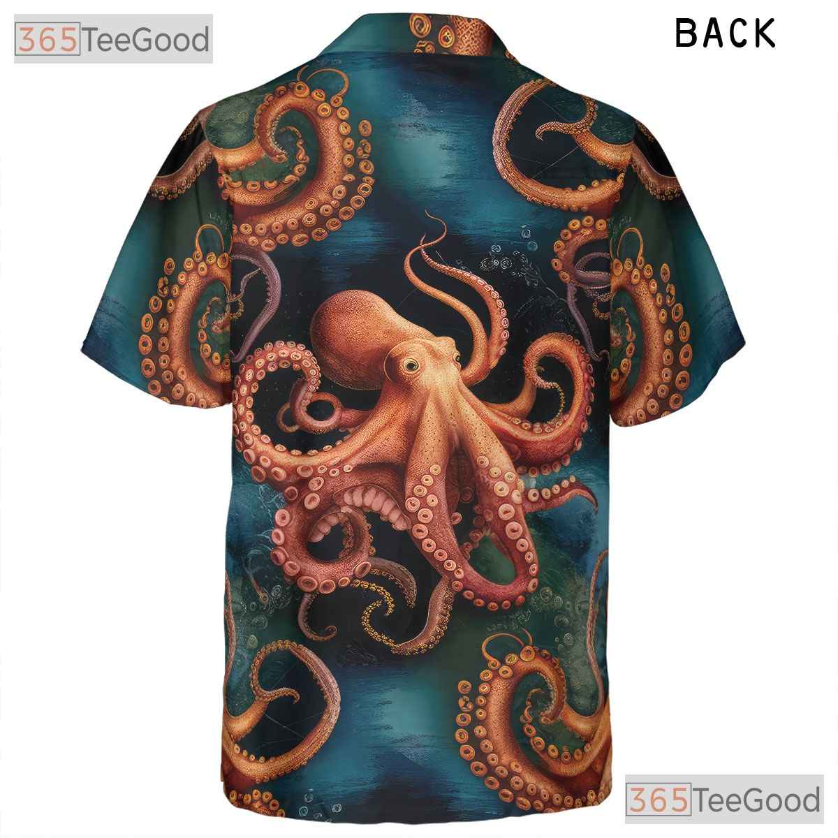 Tropical Deep Sea Octopus Hawaiian Shirt - Kraken Ocean Vacation Wear Adult