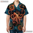 Tropical Deep Sea Octopus Hawaiian Shirt - Kraken Ocean Vacation Wear Adult