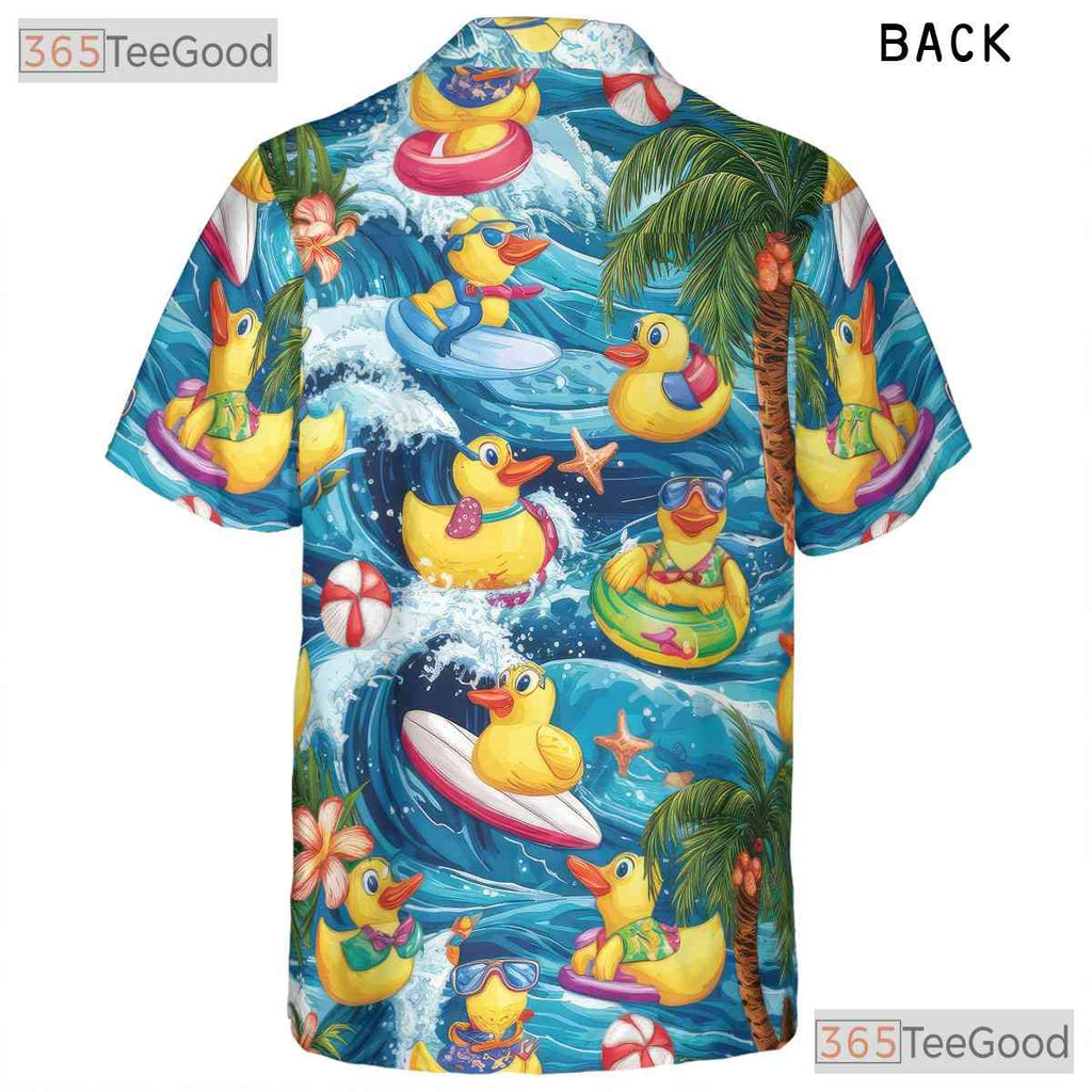 Tropical Duck Print Hawaiian Tee - Unisex Fun Cruise Beachwear Outfit