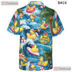 Tropical Duck Print Hawaiian Tee - Unisex Fun Cruise Beachwear Outfit