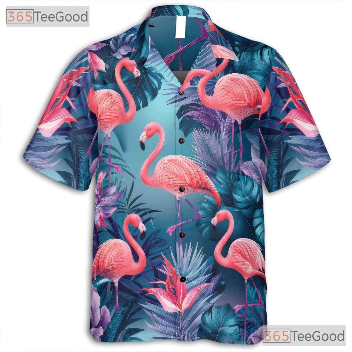 Tropical Flamingo Aloha Beach Vacation Summer Wear Hawaiian Shirt Unisex Top