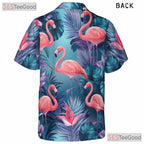 Tropical Flamingo Aloha Beach Vacation Summer Wear Hawaiian Shirt Unisex Top