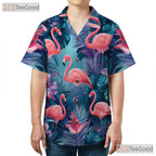 Tropical Flamingo Aloha Beach Vacation Summer Wear Hawaiian Shirt Unisex Top