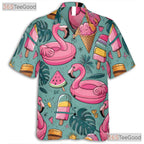 Tropical Flamingo Fun Hawaiian Shirt Unisex Look for Vacation Beach Party