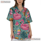 Tropical Flamingo Fun Hawaiian Shirt Unisex Look for Vacation Beach Party