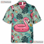 Tropical Flamingo Hawaiian Shirt Unisex Style for Festival Travel or Beach