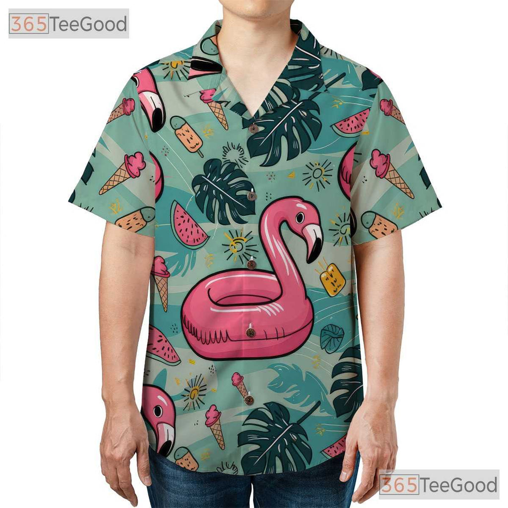 Tropical Flamingo Hawaiian Shirt Unisex Style for Festival Travel or Beach