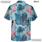Tropical Flamingo Toucan Palm Leaves Beachwear Hawaiian Tee Unisex Summer Top