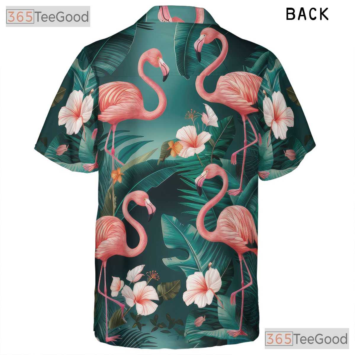 Tropical Flamingos Jungle Leaves Floral Hawaiian Tee Unisex Summer Outfit