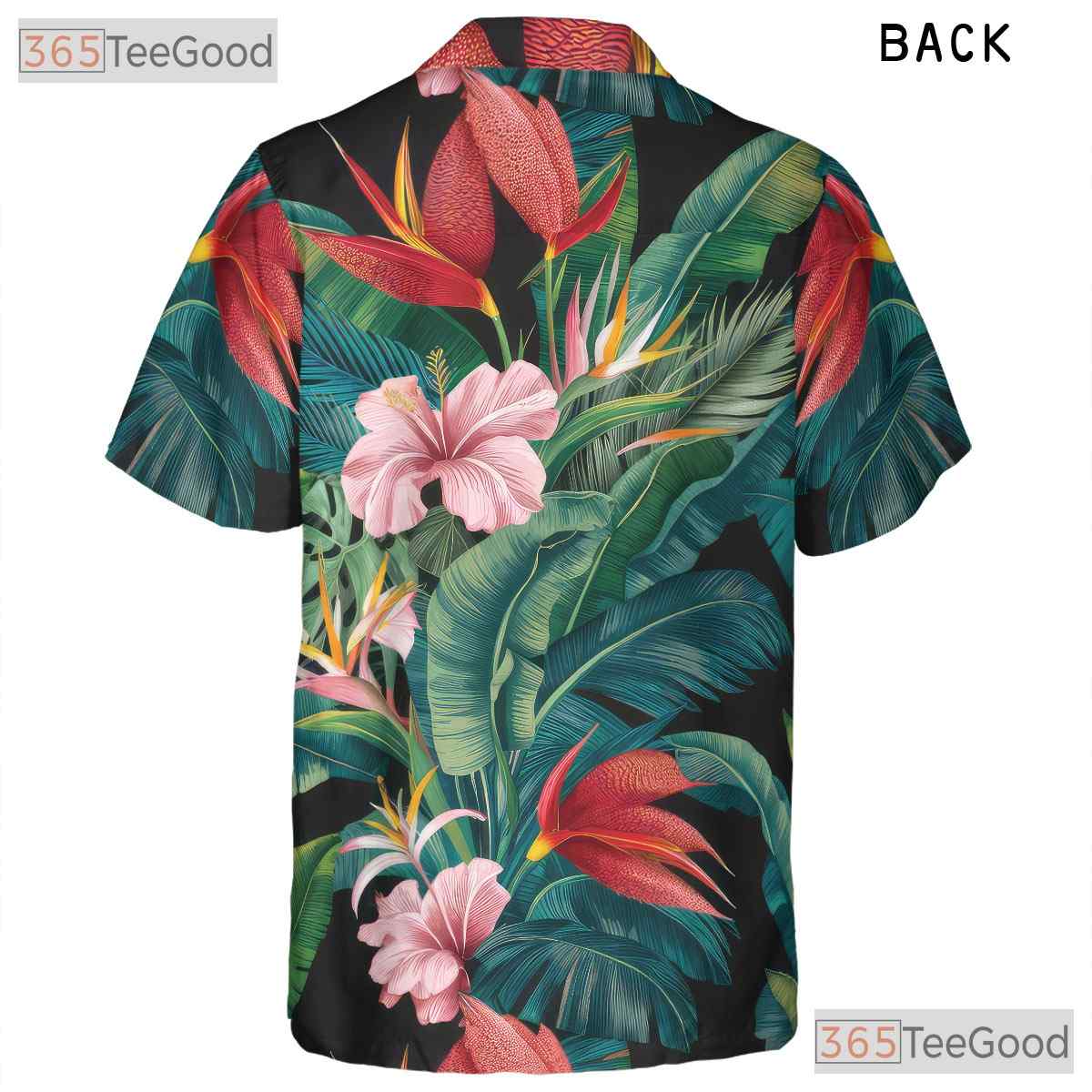 Tropical Floral Palm Leaf Summer Aloha Hawaiian Shirt Men Women Vacation Outfit