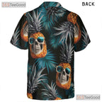 Tropical Gothic Pineapple Skull Aloha Beach Hawaiian Shirt Unisex Vacation Top