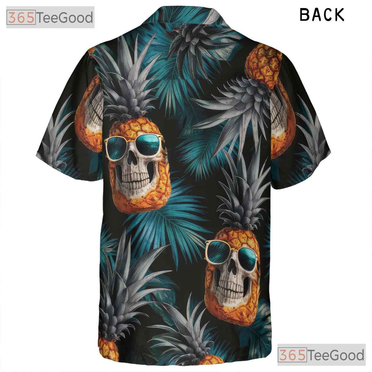 Tropical Gothic Pineapple Skull Aloha Beach Hawaiian Shirt Unisex Vacation Top