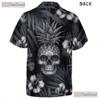 Tropical Gothic Pineapple Skull Dark Floral Aesthetic Hawaiian Shirt Unisex