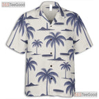Tropical Island Palm Tree Hawaiian Shirt- Unisex Seamless Beach Vacation Aloha