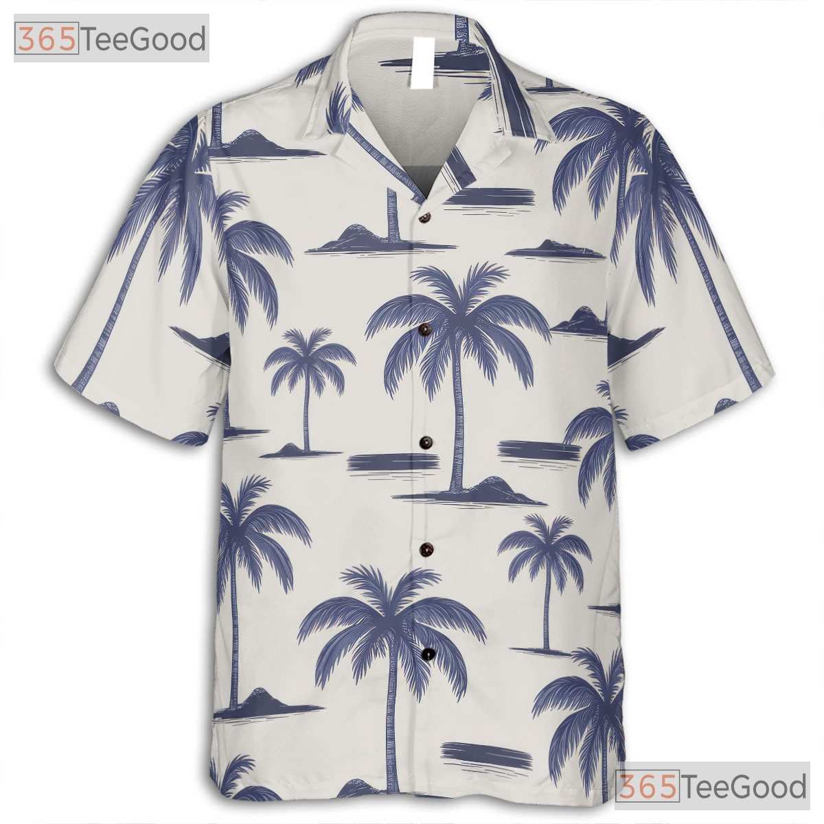 Tropical Island Palm Tree Hawaiian Shirt- Unisex Seamless Beach Vacation Aloha