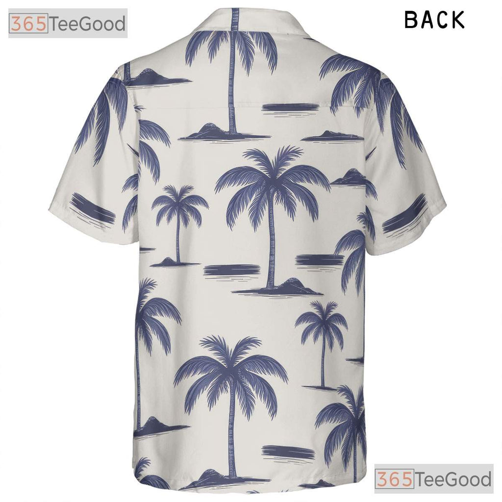 Tropical Island Palm Tree Hawaiian Shirt- Unisex Seamless Beach Vacation Aloha