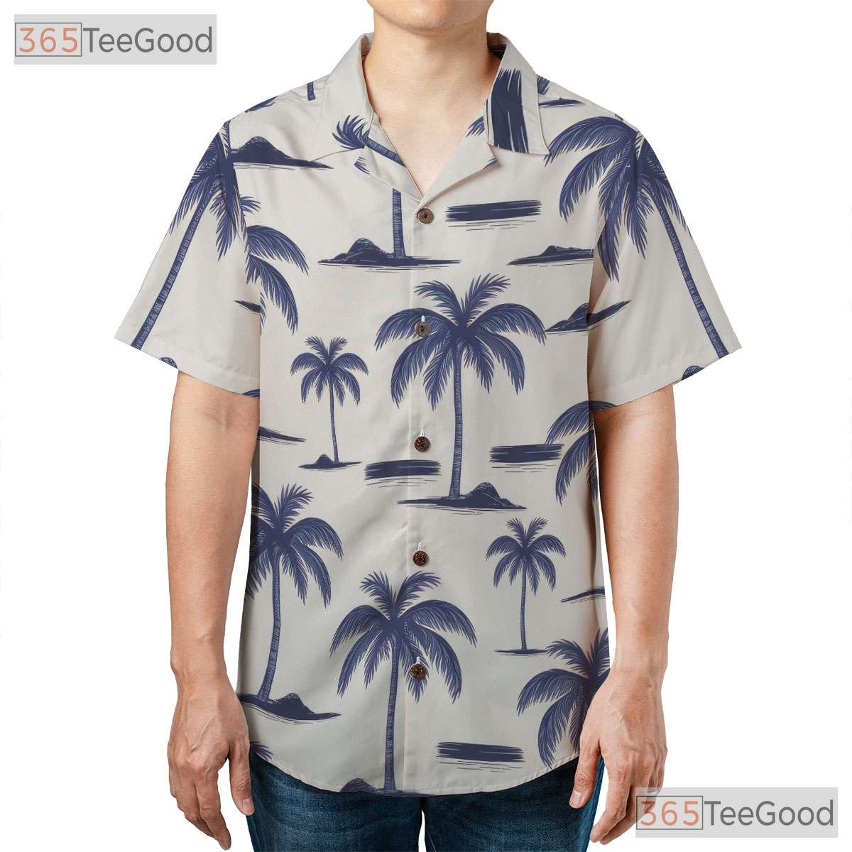Tropical Island Palm Tree Hawaiian Shirt- Unisex Seamless Beach Vacation Aloha