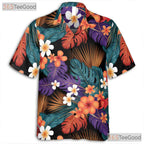 Tropical Jungle Botanical Hawaiian Shirt- Unisex Vibrant Floral Seamless Aloha